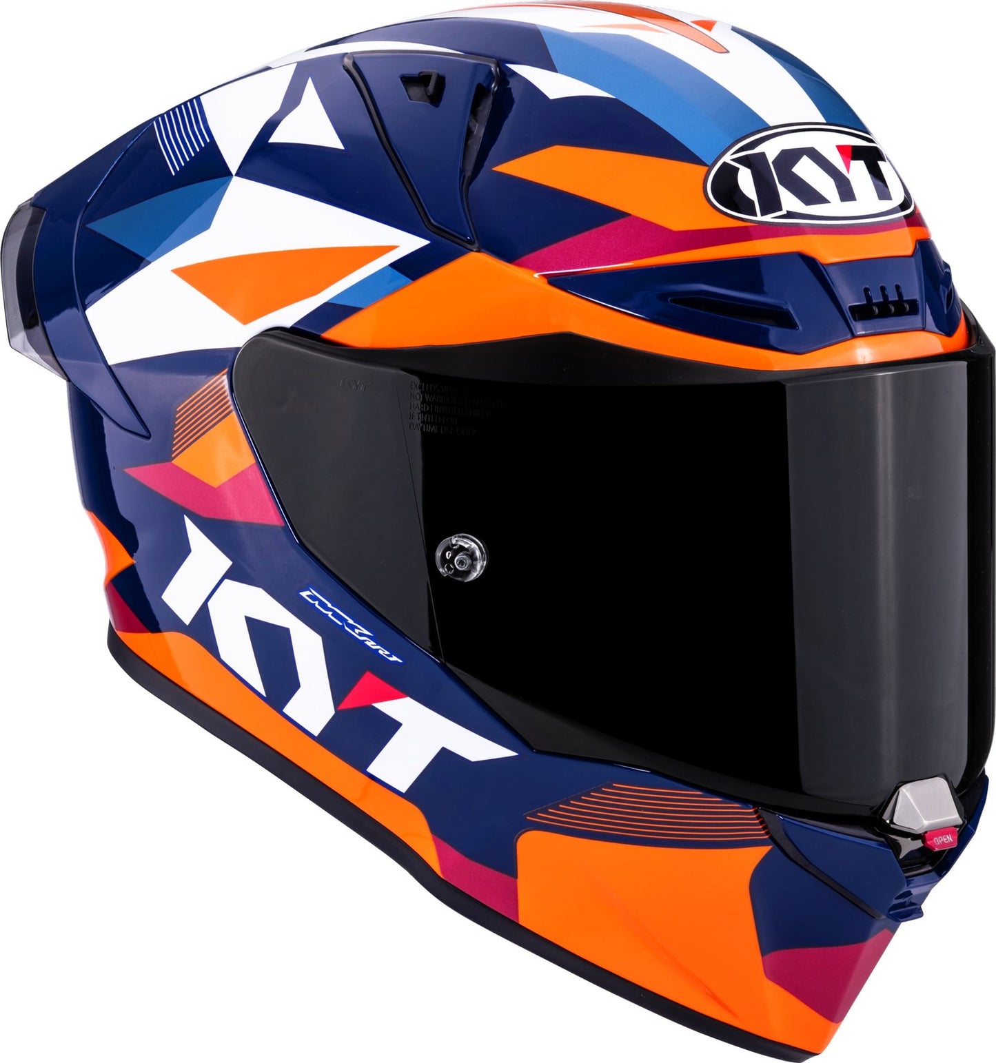 KYT R1R Diamond Gloss Blue Orange - Helmet