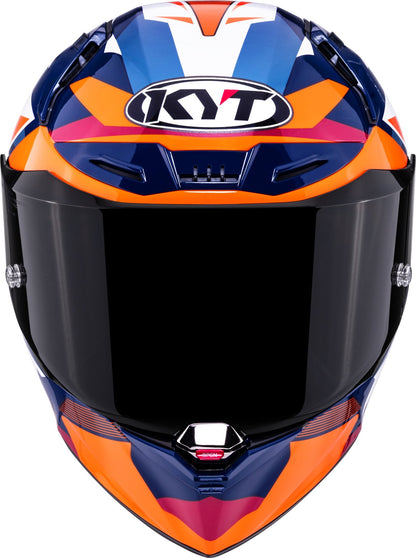 KYT R1R Diamond Gloss Blue Orange - Helmet