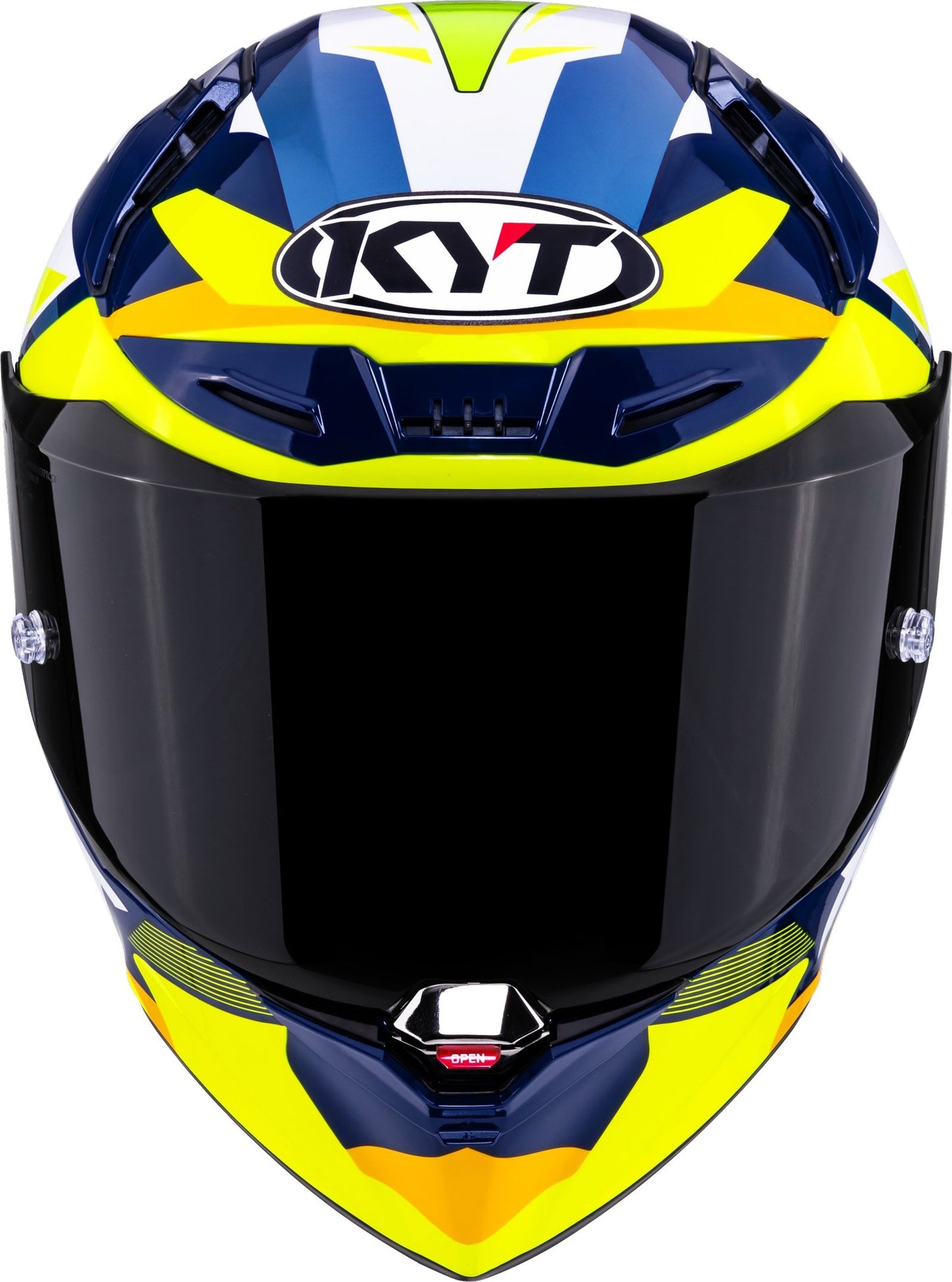 KYT R1R Diamond Gloss Blue Yellow - Helmet