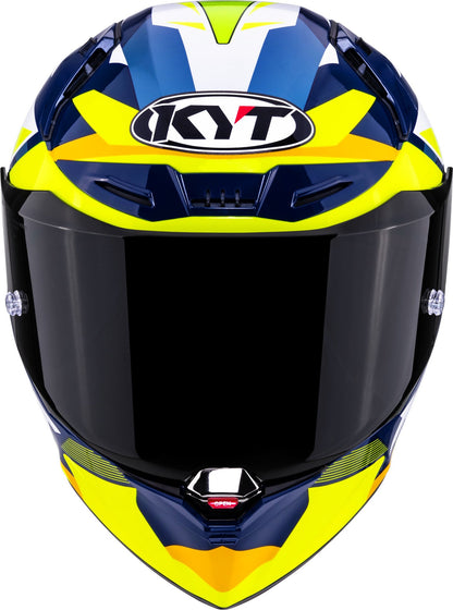 KYT R1R Diamond Gloss Blue Yellow - Helmet