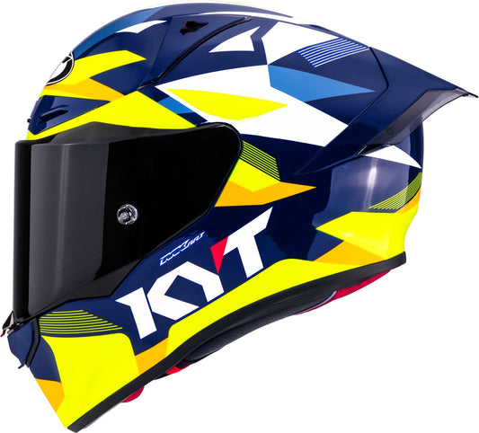 KYT R1R Diamond Gloss Blue Yellow - Helmet