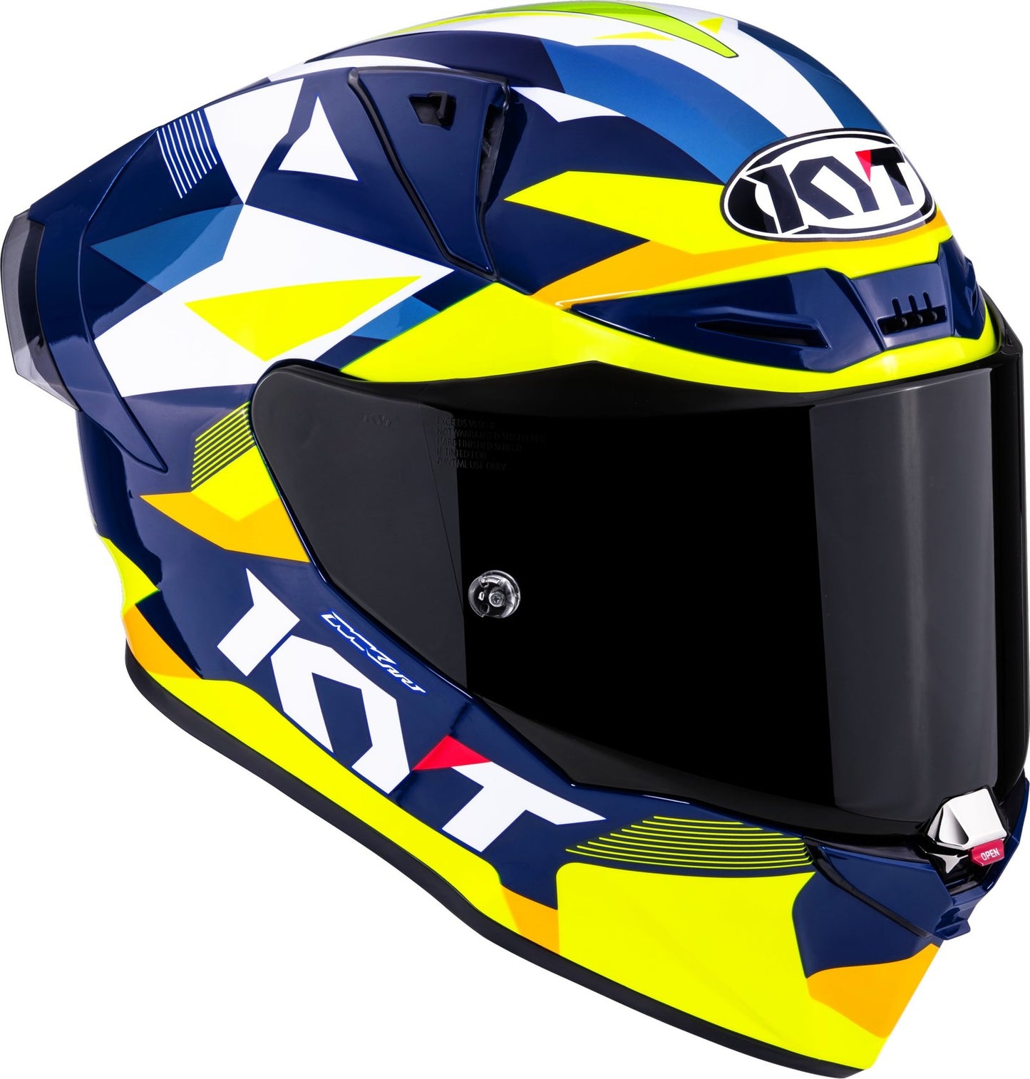 KYT R1R Diamond Gloss Blue Yellow - Helmet