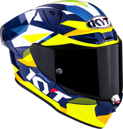 KYT R1R Diamond Gloss Blue Yellow - Helmet