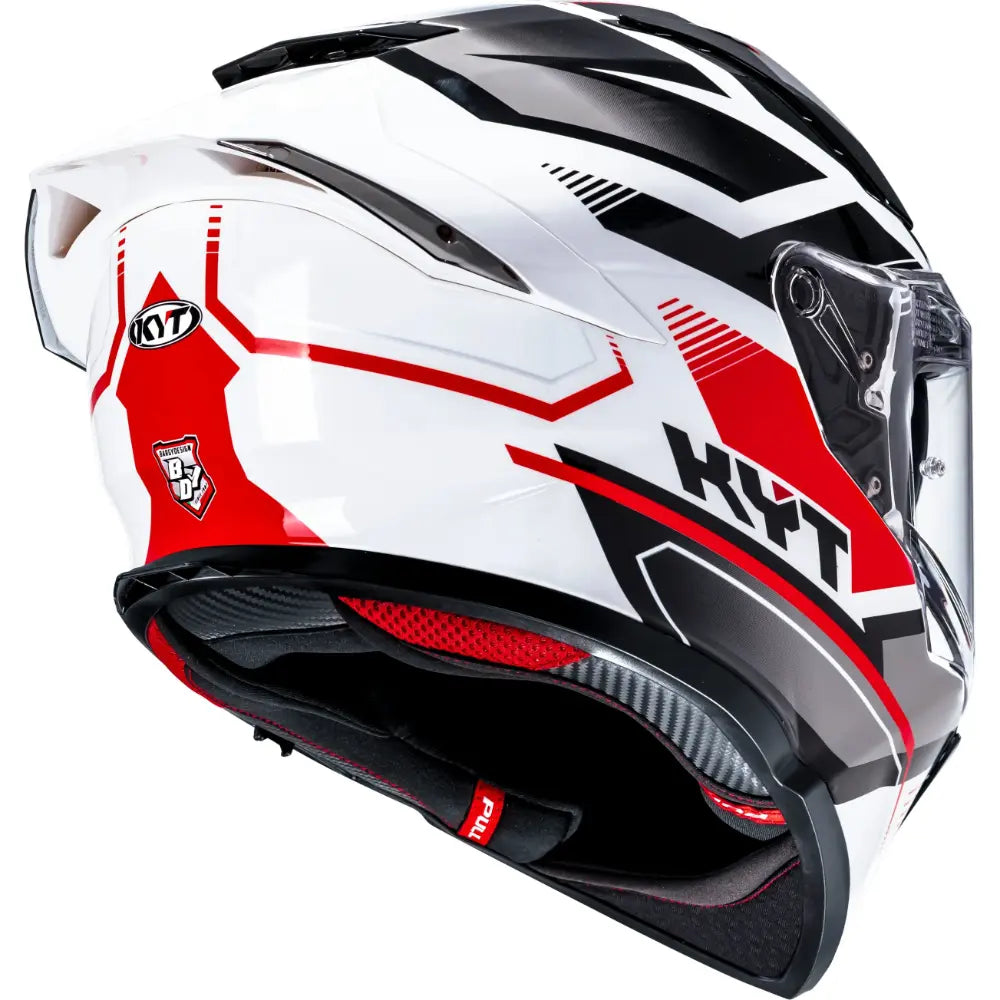 KYT R2R Pro Parsec Gloss White/Red - Helmet