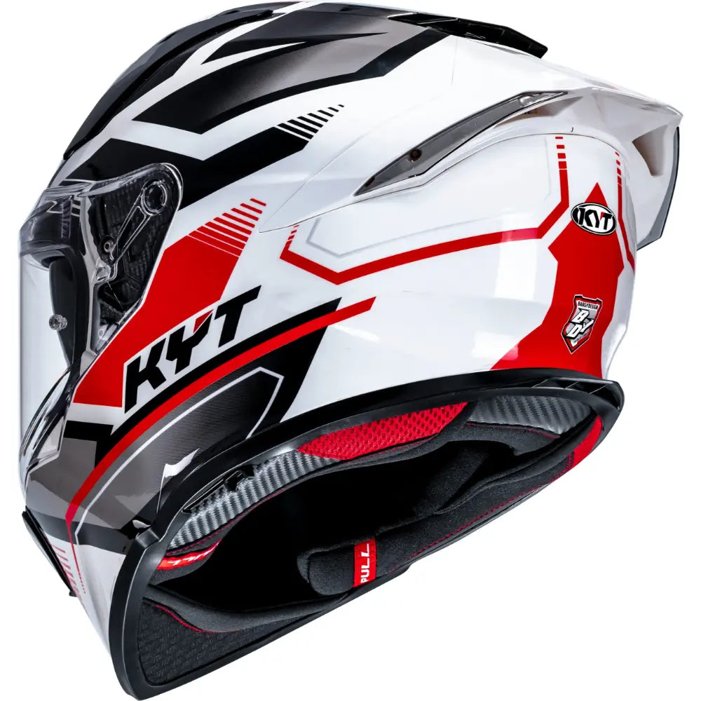 KYT R2R Pro Parsec Gloss White/Red - Helmet