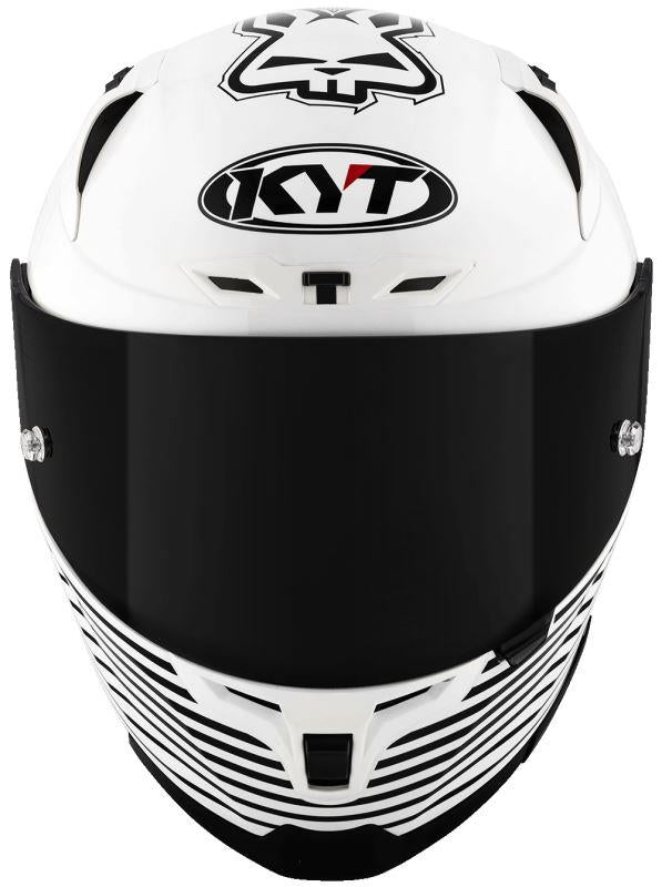 KYT Striker 2V AF37 Livery Gloss Black White Helmet