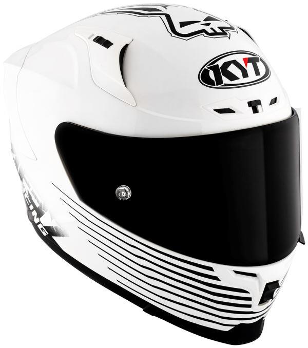 KYT Striker 2V AF37 Livery Gloss Black White Helmet
