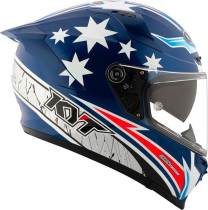 KYT Striker 2V Brock Parkes Replica Gloss Blue White Helmet