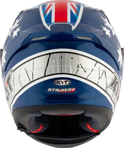 KYT Striker 2V Brock Parkes Replica Gloss Blue White Helmet