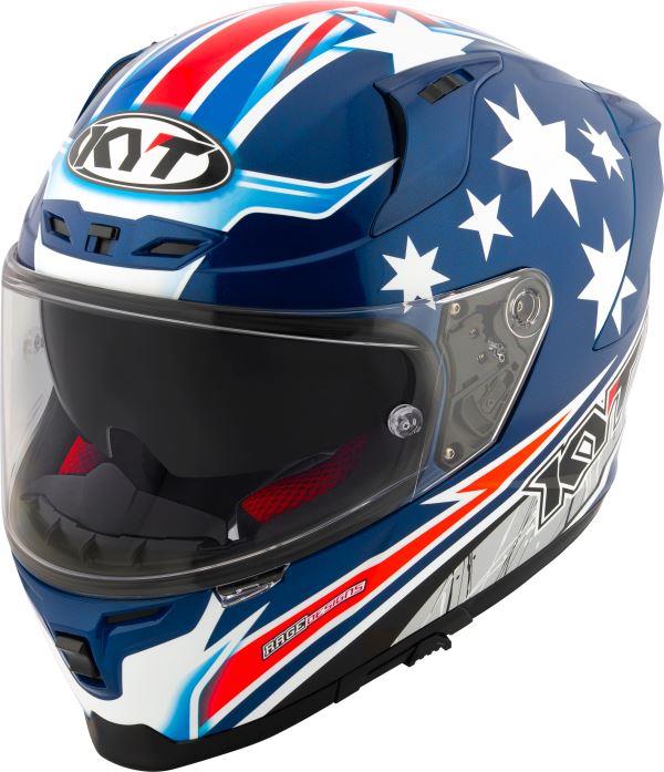 KYT Striker 2V Brock Parkes Replica Gloss Blue White Helmet