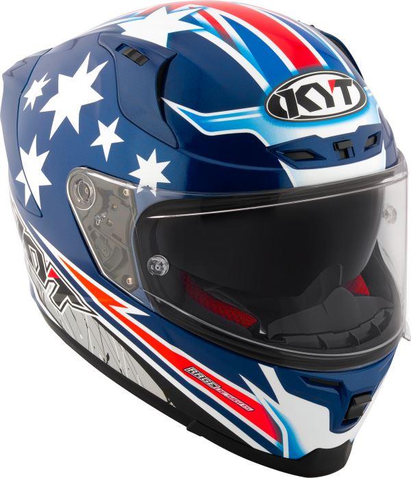 KYT Striker 2V Brock Parkes Replica Gloss Blue White Helmet