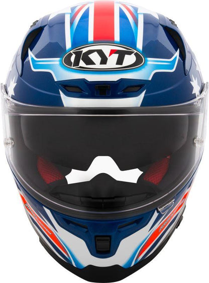 KYT Striker 2V Brock Parkes Replica Gloss Blue White Helmet