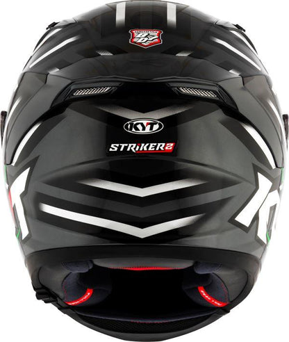 KYT Striker 2V Flaming Gloss Anthracite Green Helmet