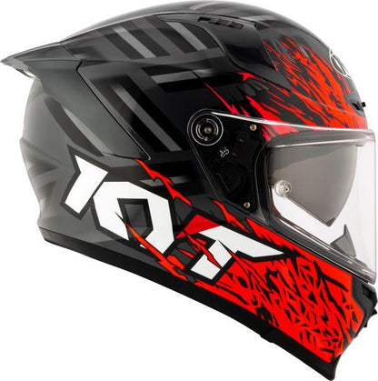 KYT Striker 2V Flaming Gloss Anthracite Red Helmet