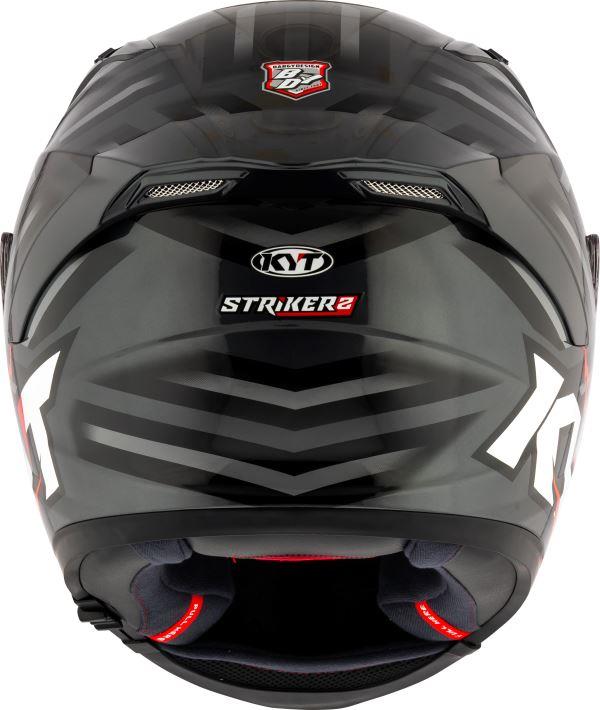 KYT Striker 2V Flaming Gloss Anthracite Red Helmet
