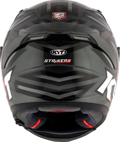 KYT Striker 2V Flaming Gloss Anthracite Red Helmet