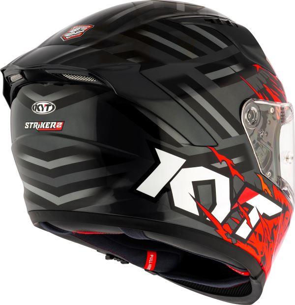 KYT Striker 2V Flaming Gloss Anthracite Red Helmet