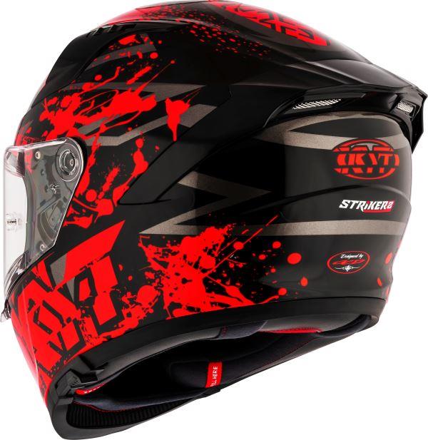 KYT Striker 2V Neutron Gloss Black Red Helmet