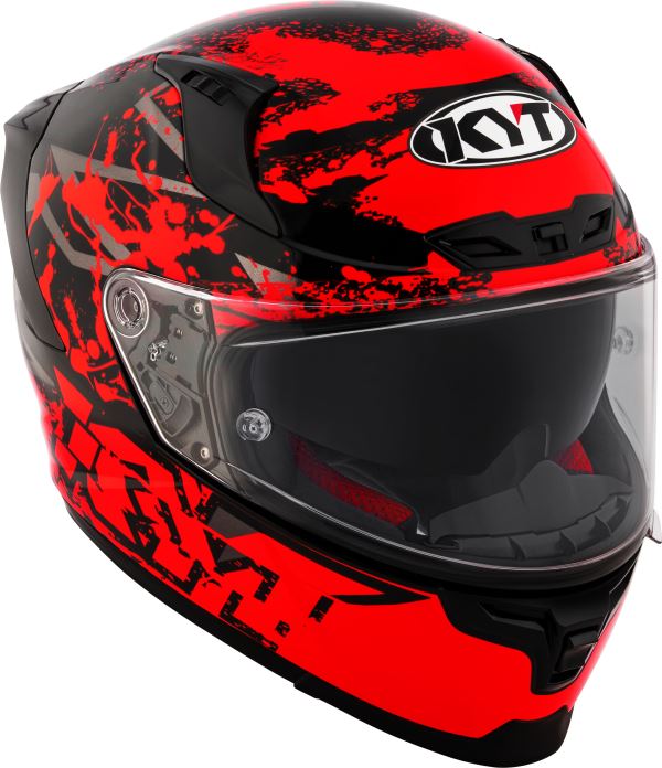 KYT Striker 2V Neutron Gloss Black Red Helmet