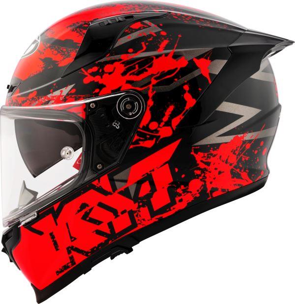 KYT Striker 2V Neutron Gloss Black Red Helmet