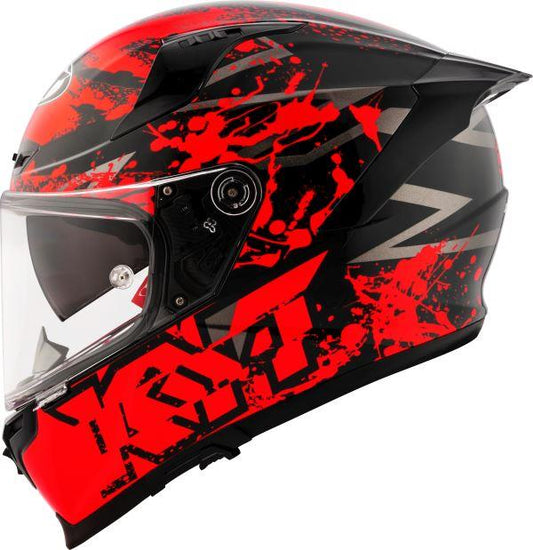 KYT Striker 2V Neutron Gloss Black Red Helmet