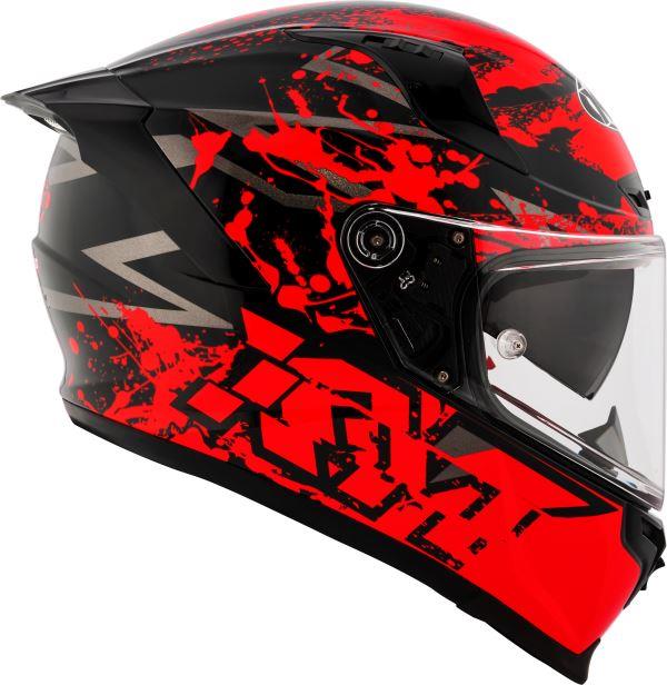 KYT Striker 2V Neutron Gloss Black Red Helmet
