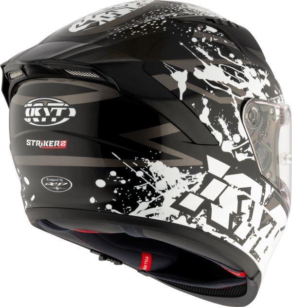 KYT Striker 2V Neutron Gloss Black White Helmet