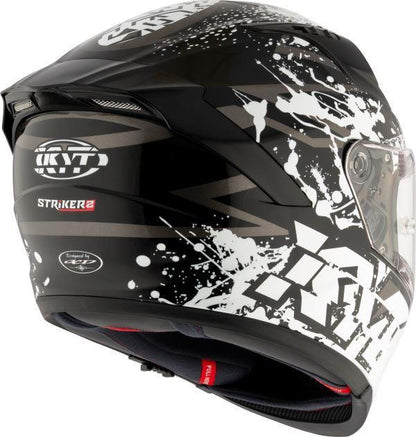 KYT Striker 2V Neutron Gloss Black White Helmet