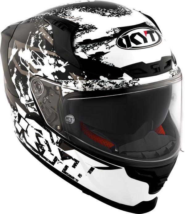 KYT Striker 2V Neutron Gloss Black White Helmet