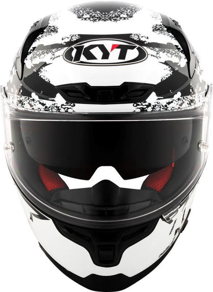 KYT Striker 2V Neutron Gloss Black White Helmet