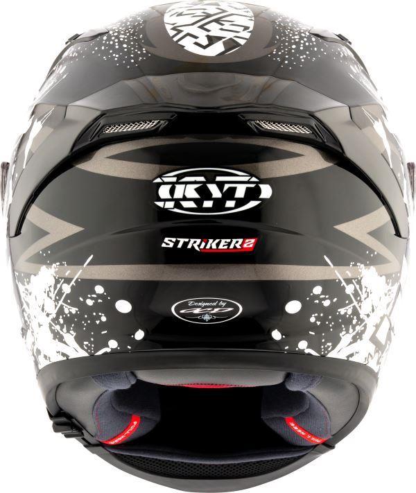 KYT Striker 2V Neutron Gloss Black White Helmet