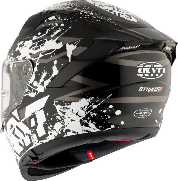 KYT Striker 2V Neutron Gloss Black White Helmet