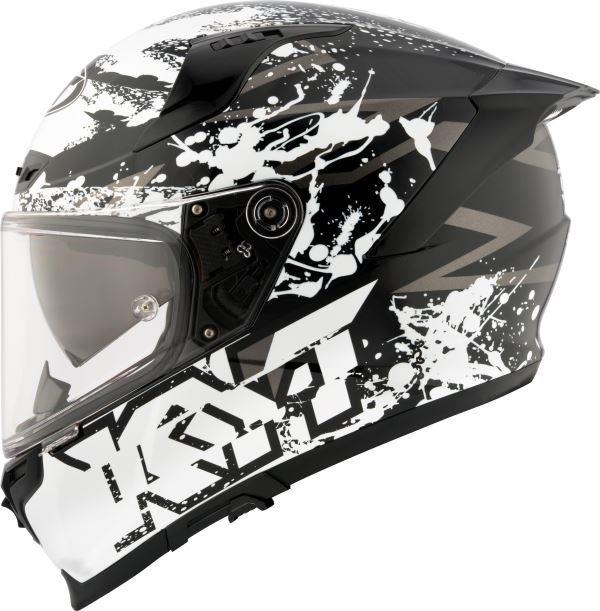 KYT Striker 2V Neutron Gloss Black White Helmet