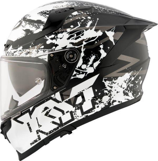 KYT Striker 2V Neutron Gloss Black White Helmet
