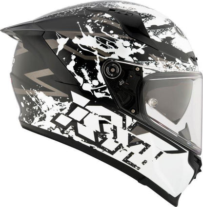 KYT Striker 2V Neutron Gloss Black White Helmet