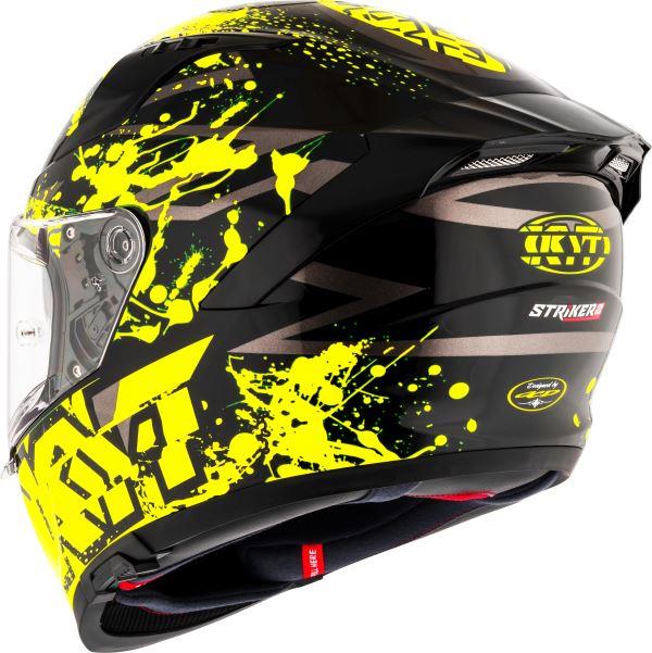 KYT Striker 2V Neutron Gloss Black Yellow Helmet