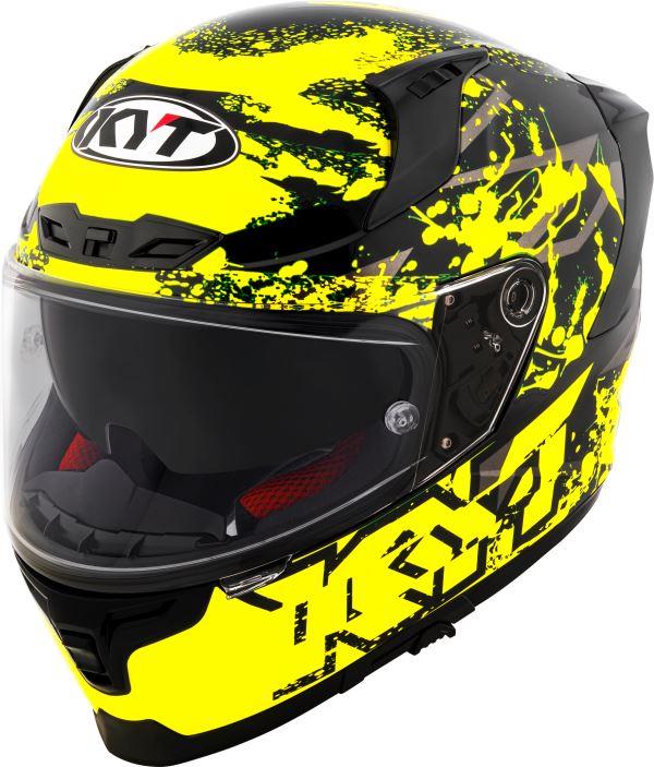 KYT Striker 2V Neutron Gloss Black Yellow Helmet