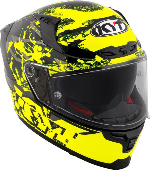 KYT Striker 2V Neutron Gloss Black Yellow Helmet
