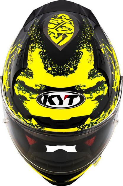 KYT Striker 2V Neutron Gloss Black Yellow Helmet