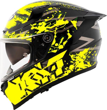 KYT Striker 2V Neutron Gloss Black Yellow Helmet