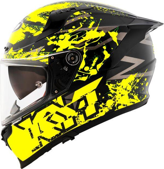 KYT Striker 2V Neutron Gloss Black Yellow Helmet