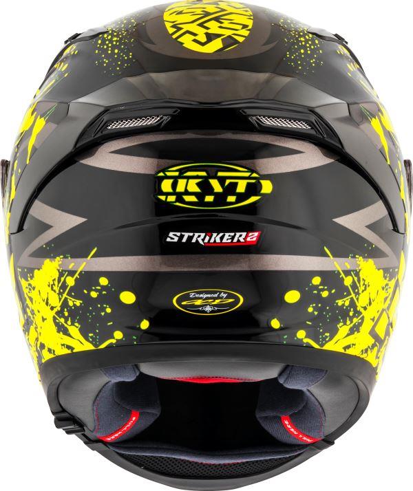 KYT Striker 2V Neutron Gloss Black Yellow Helmet