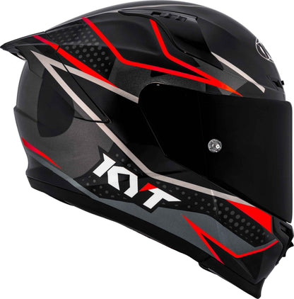 KYT Striker Davo Replica Gloss Black Red Fluro - Helmet