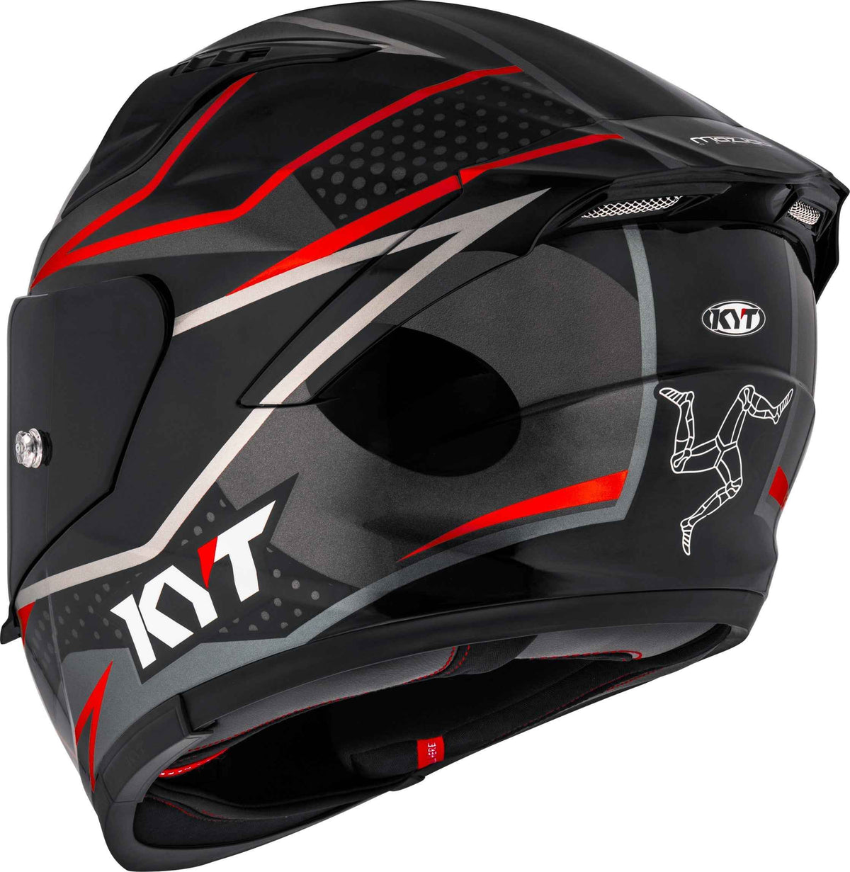 KYT Striker Davo Replica Gloss Black Red Fluro - Helmet