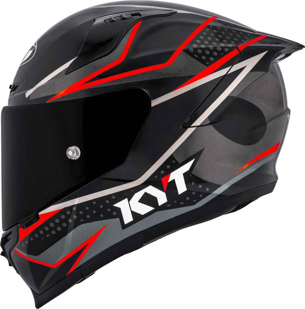 KYT Striker Davo Replica Gloss Black Red Fluro - Helmet