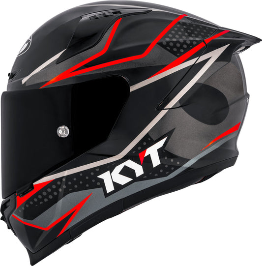 KYT Striker Davo Replica Gloss Black Red Fluro - Helmet