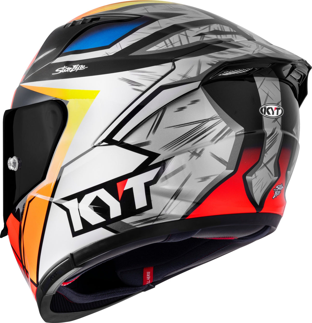 KYT Striker Runs Gloss White - Helmet