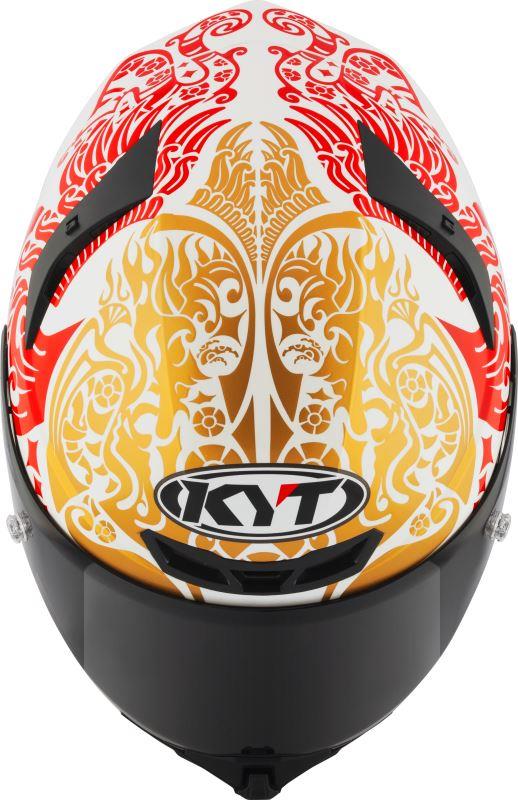 KYT TT Revo Enea Bastianini Indonesia Replica 2023 Gloss Pearl White Helmet