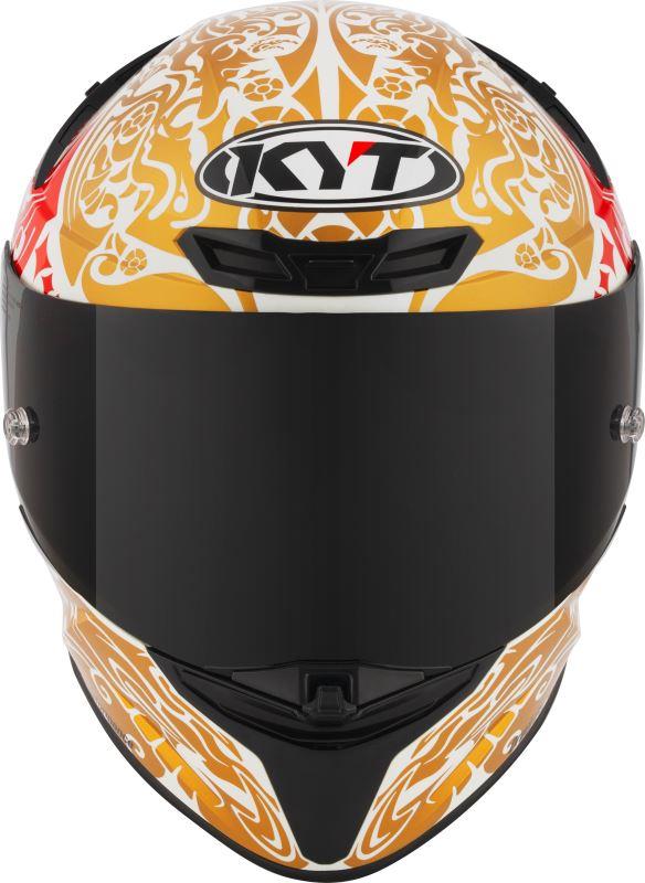 KYT TT Revo Enea Bastianini Indonesia Replica 2023 Gloss Pearl White Helmet