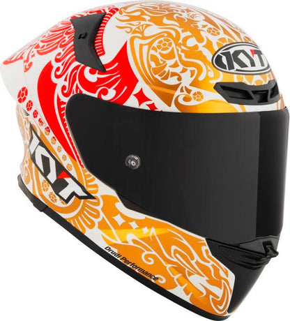 KYT TT Revo Enea Bastianini Indonesia Replica 2023 Gloss Pearl White Helmet